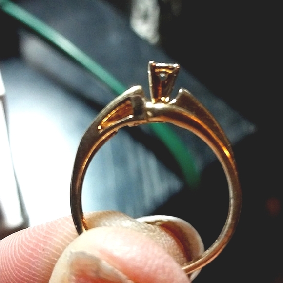 10k Diamond Solitaire Promise Ring - Picture 3 of 5